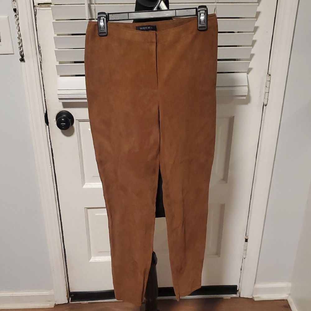Lafayette 148 New York Tan Suede Trousers
